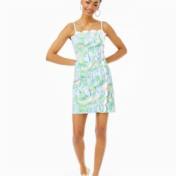 Lilly Pulitzer Mercede Stretch Dress in Urchin Pink Vitamin Sea Smocked - Picture 1 of 16